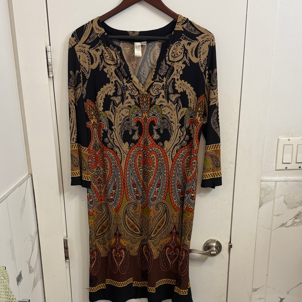 Elegant Paisley Print Dress
